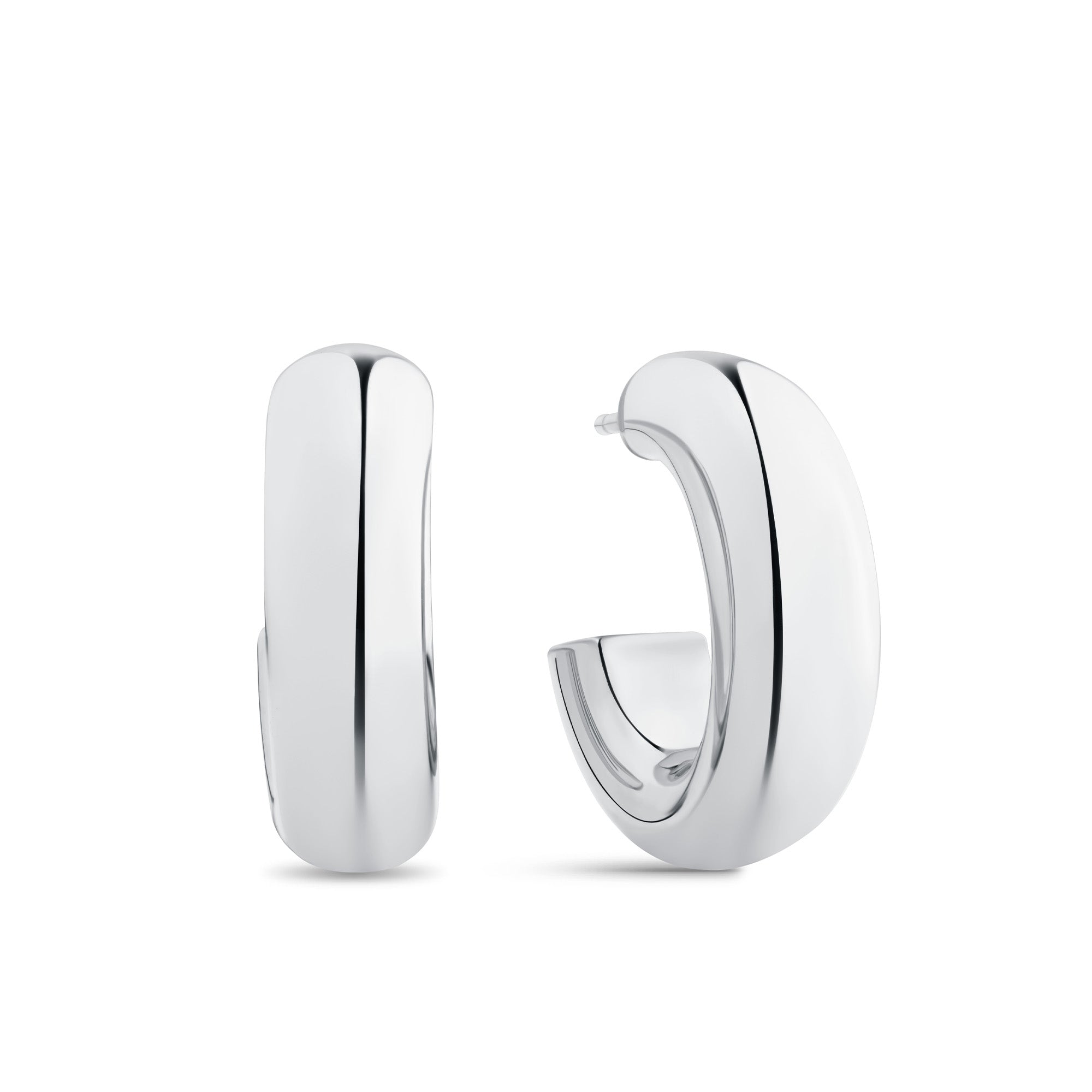 Small Round Hoop Earrings in Sterling Silver