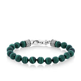 Malachite Gents Bracelet in Sterling Silver