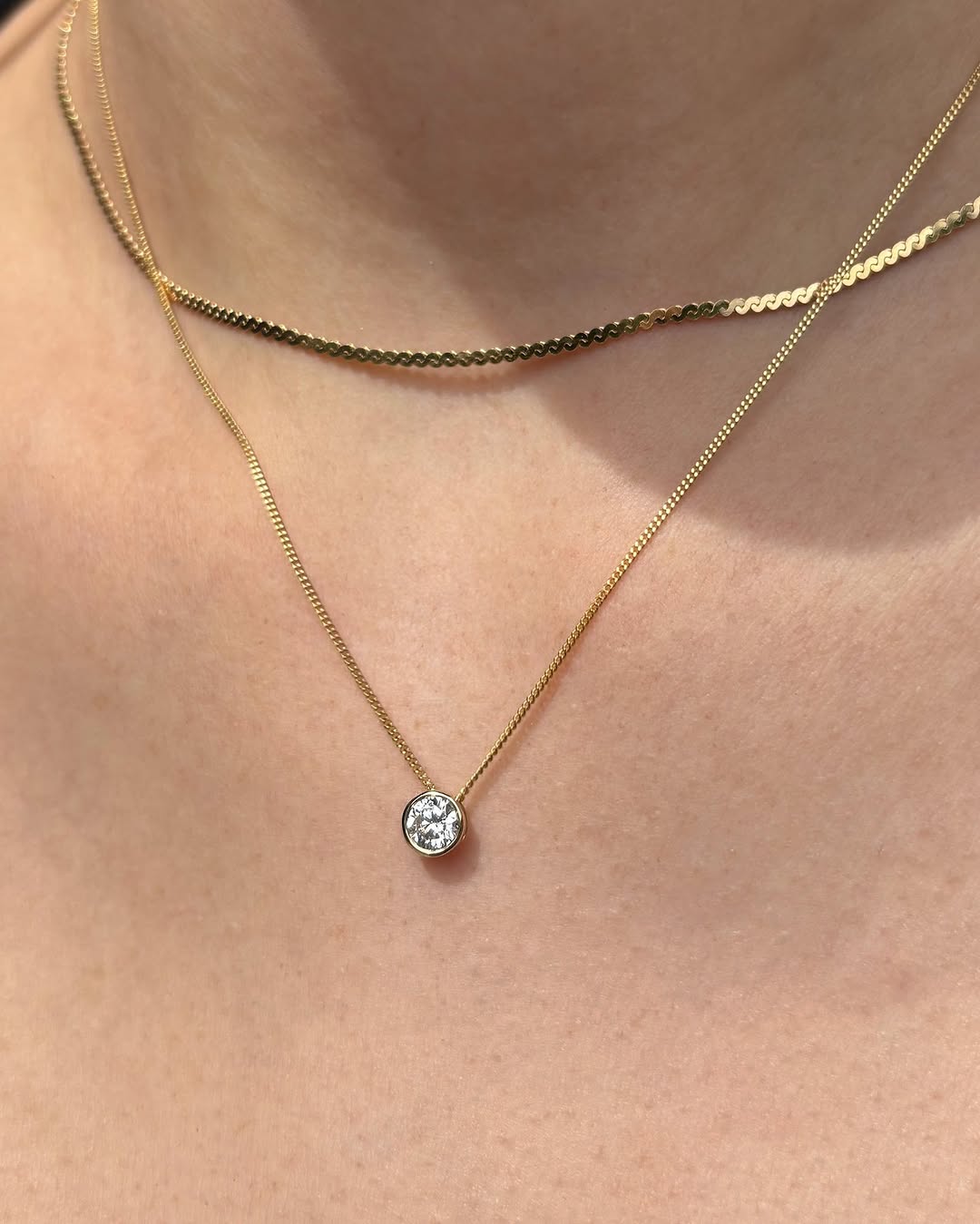 Round Cubic Zirconia Pendant in 9ct Yellow Gold