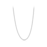50cm Diamond Cut Bevelled Curb Chain in Sterling Silver