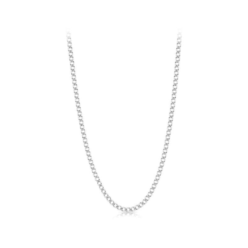 50cm Diamond Cut Bevelled Curb Chain in Sterling Silver
