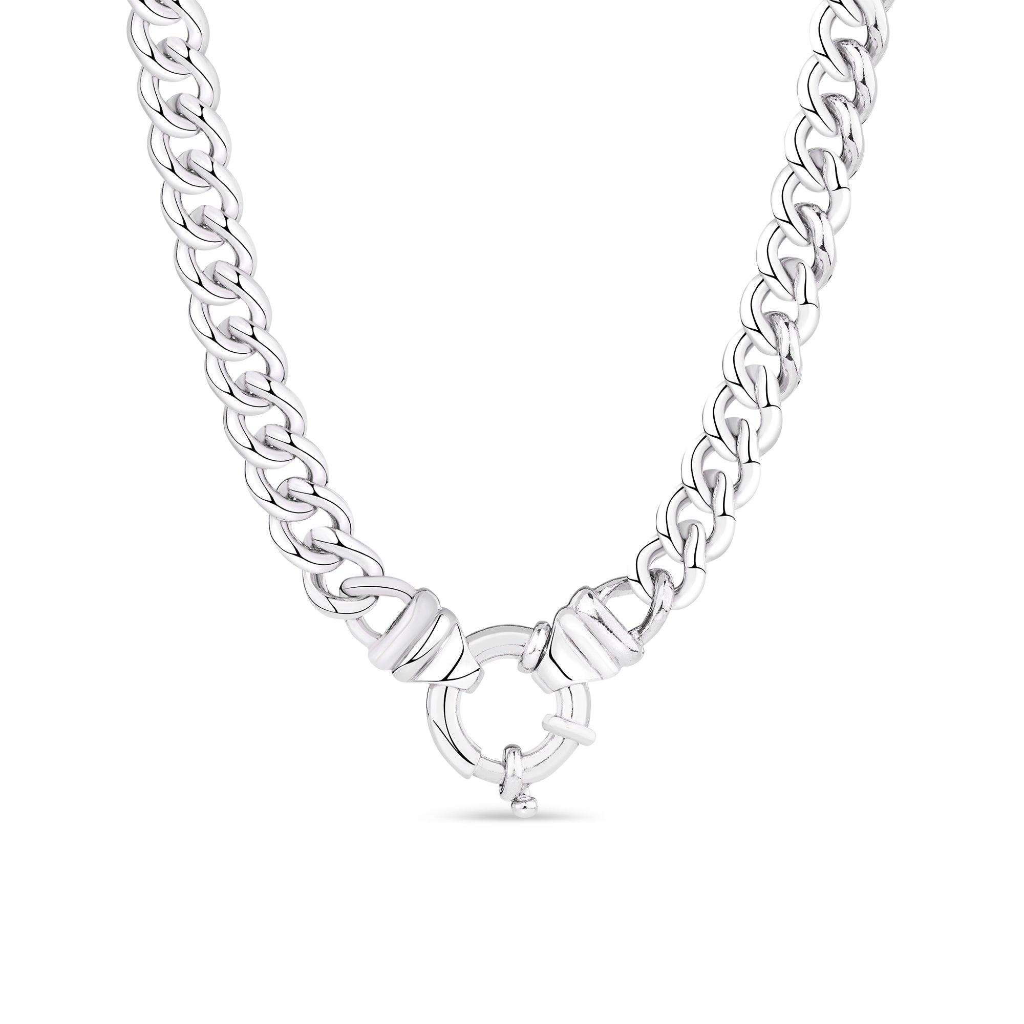 50cm Euro Bolt Curb Link Chain in Sterling Silver