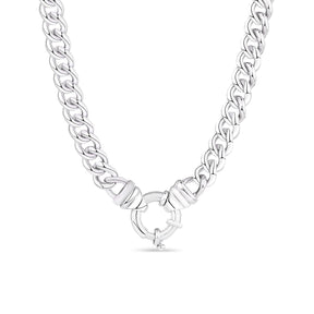 50cm Euro Bolt Curb Link Chain in Sterling Silver - Wallace Bishop