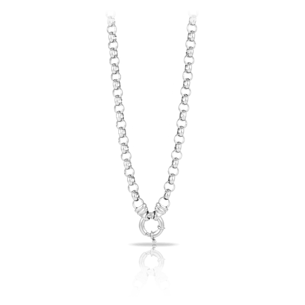 50cm Euro Round Belcher Link Necklet in Sterling Silver