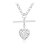 50cm Filigree Heart Swivel Fob Belcher Link Necklet in Sterling Silver