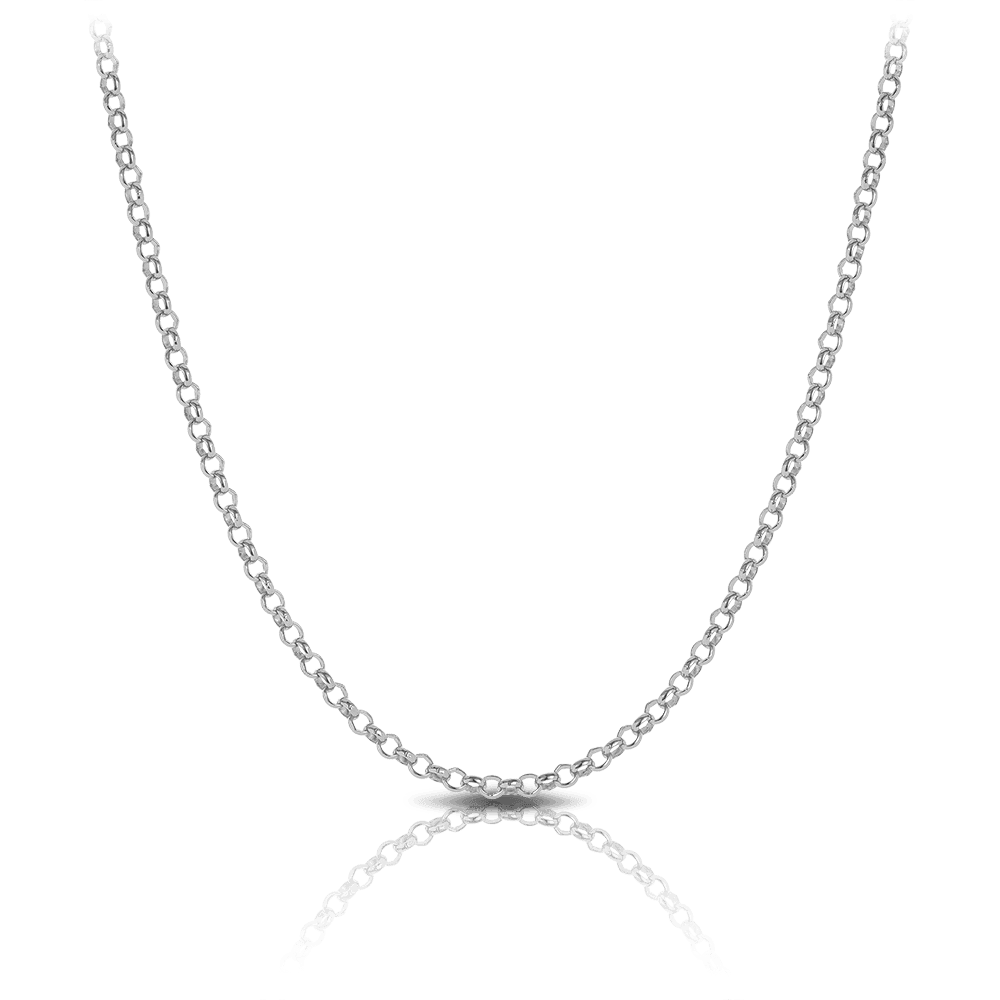 50cm Solid Belcher Chain in 9ct White Gold