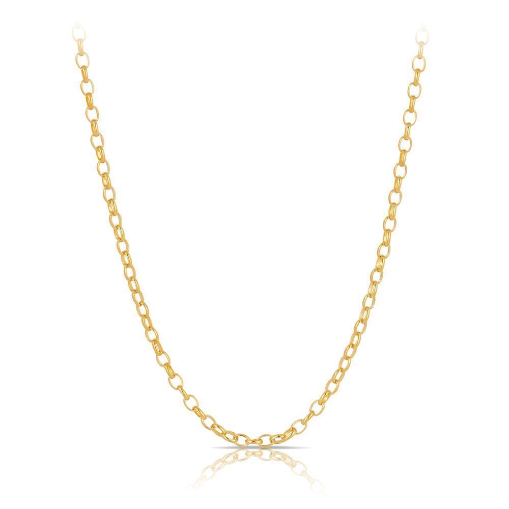 50cm Solid Oval Belcher Chain in 9ct Yellow Gold