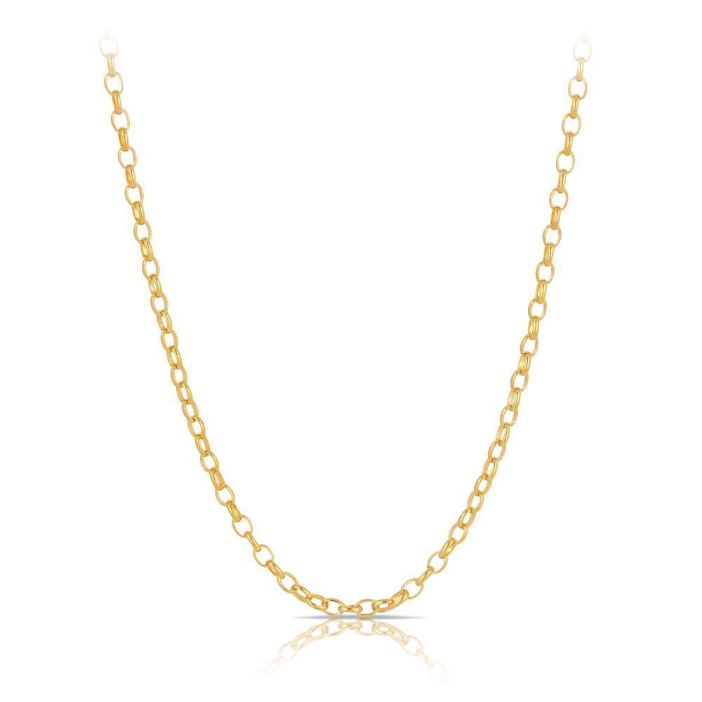 50cm Solid Oval Belcher Chain in 9ct Yellow Gold - Wallace Bishop