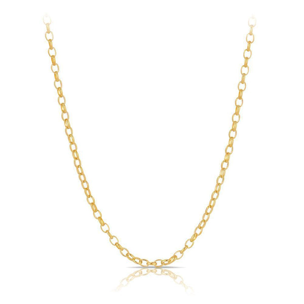 50cm Solid Oval Belcher Chain in 9ct Yellow Gold – Wallace Bishop