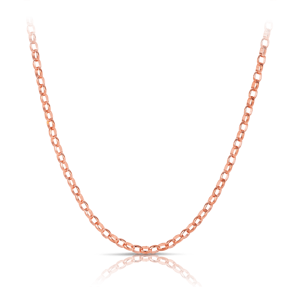 55cm Oval Belcher Solid Chain in 9ct Rose Gold