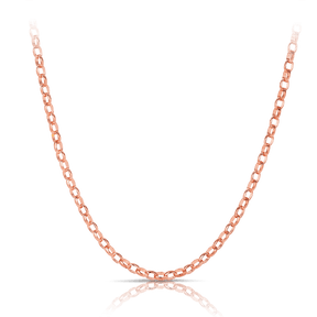 55cm Oval Belcher Solid Chain in 9ct Rose Gold - Wallace Bishop