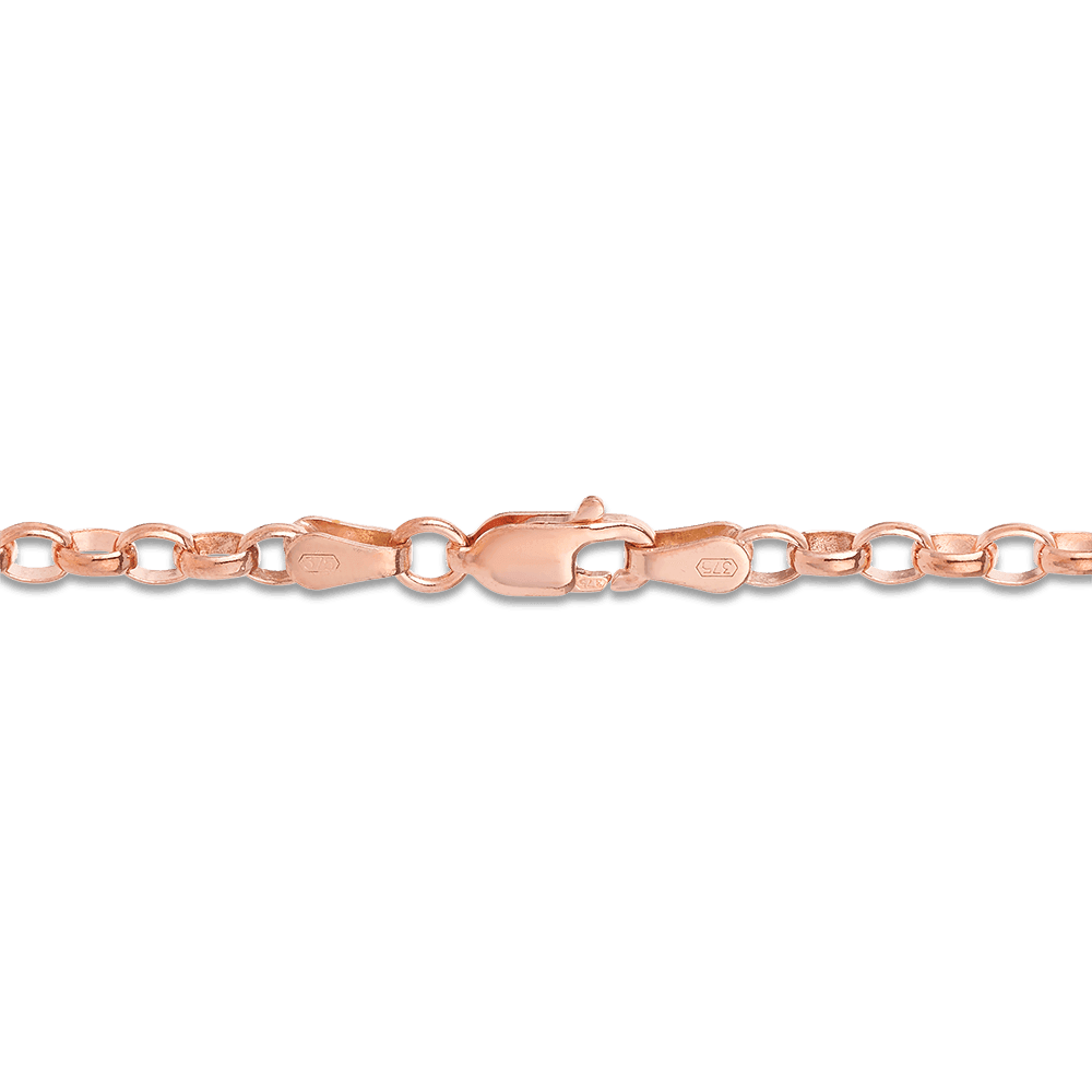 55cm Oval Belcher Solid Chain in 9ct Rose Gold