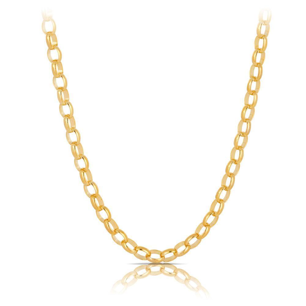 55cm Oval Belcher Solid Chain in 9ct Yellow Gold - Wallace Bishop