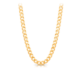 55cm Solid Bevelled Curb Chain in 9ct Yellow Gold