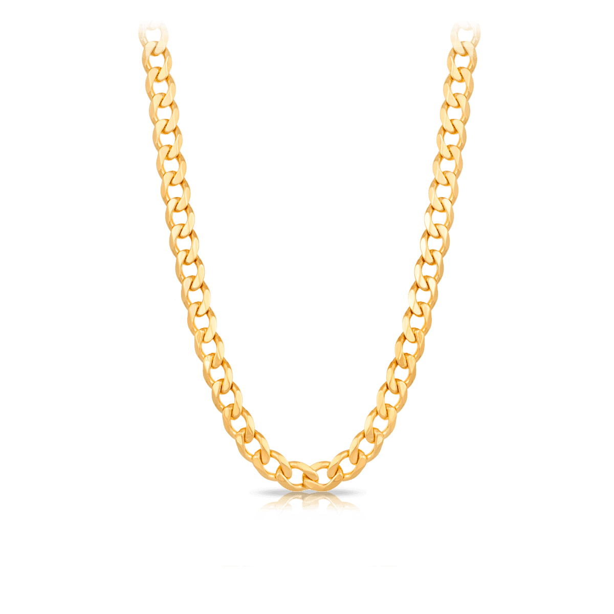 55cm Solid Bevelled Curb Chain in 9ct Yellow Gold - Wallace Bishop