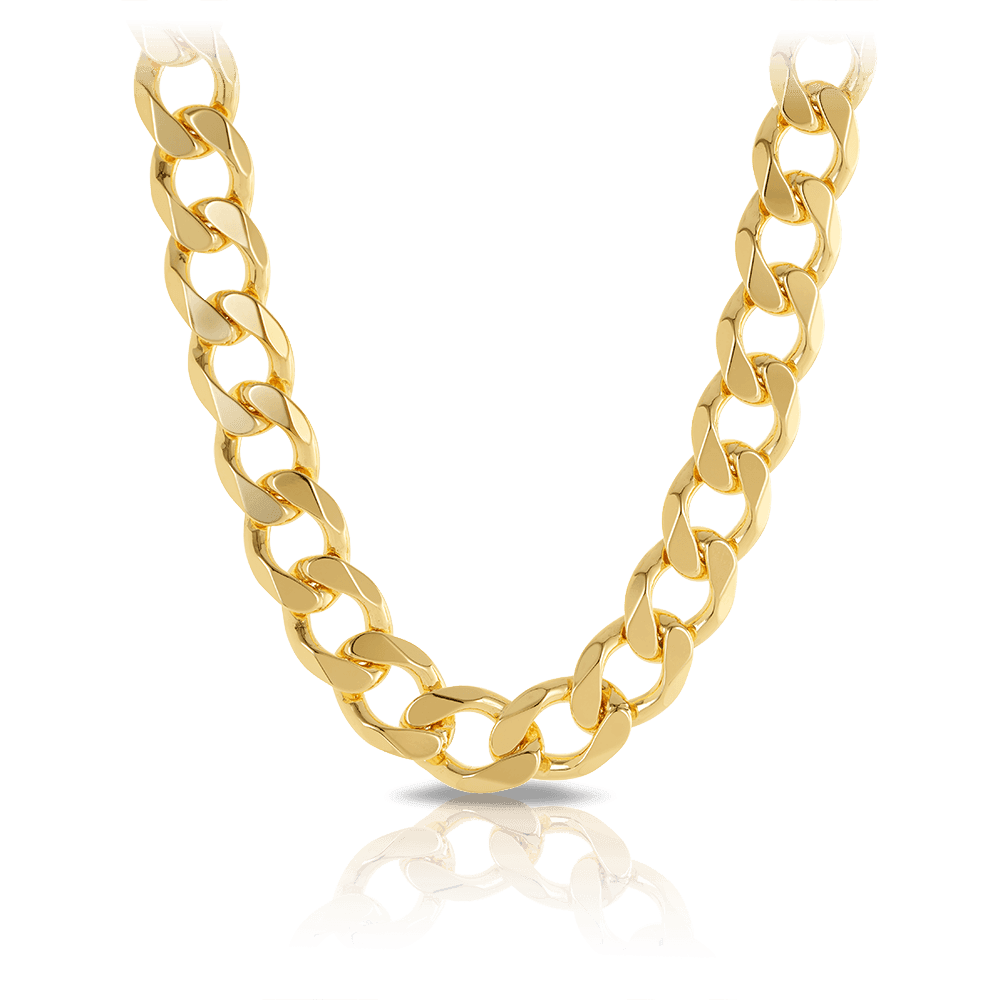 55cm Solid Curb Chain in 9ct Yellow Gold - Wallace Bishop