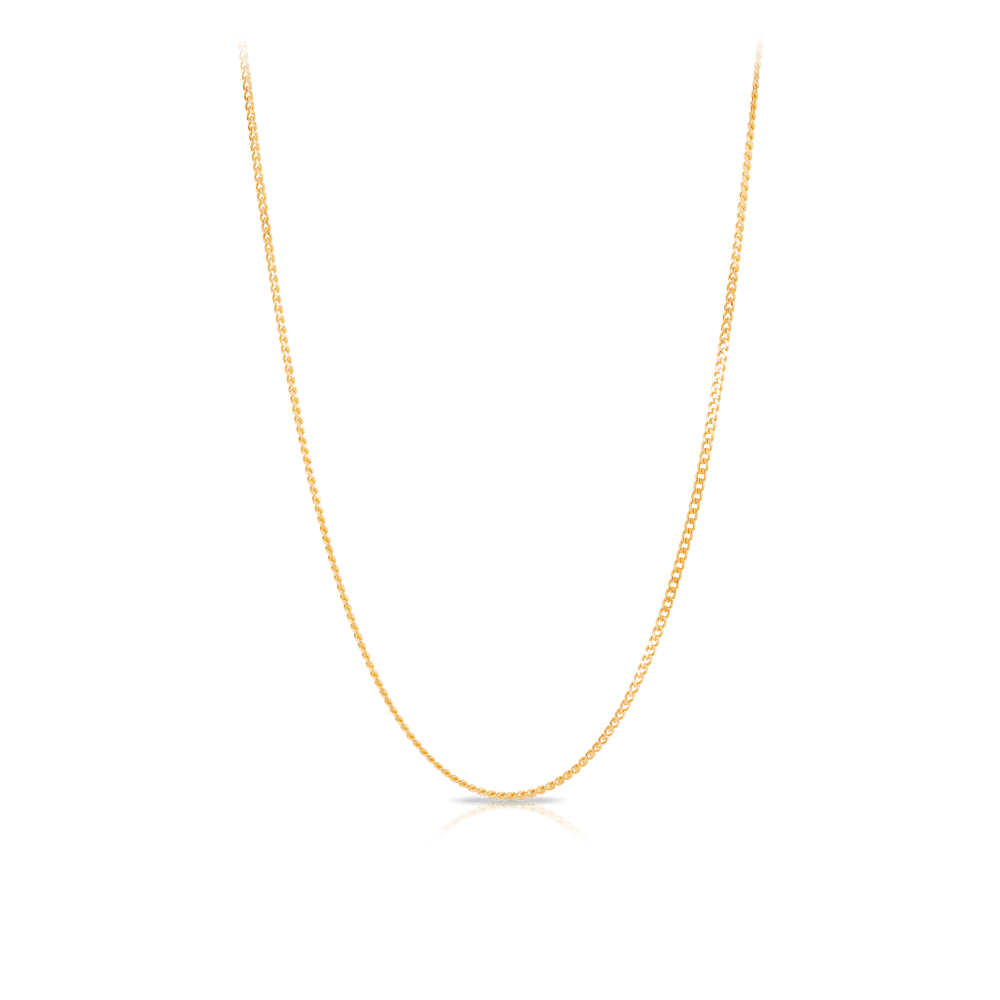 55cm Solid Curb Link Chain in 18ct Yellow Gold - Wallace Bishop