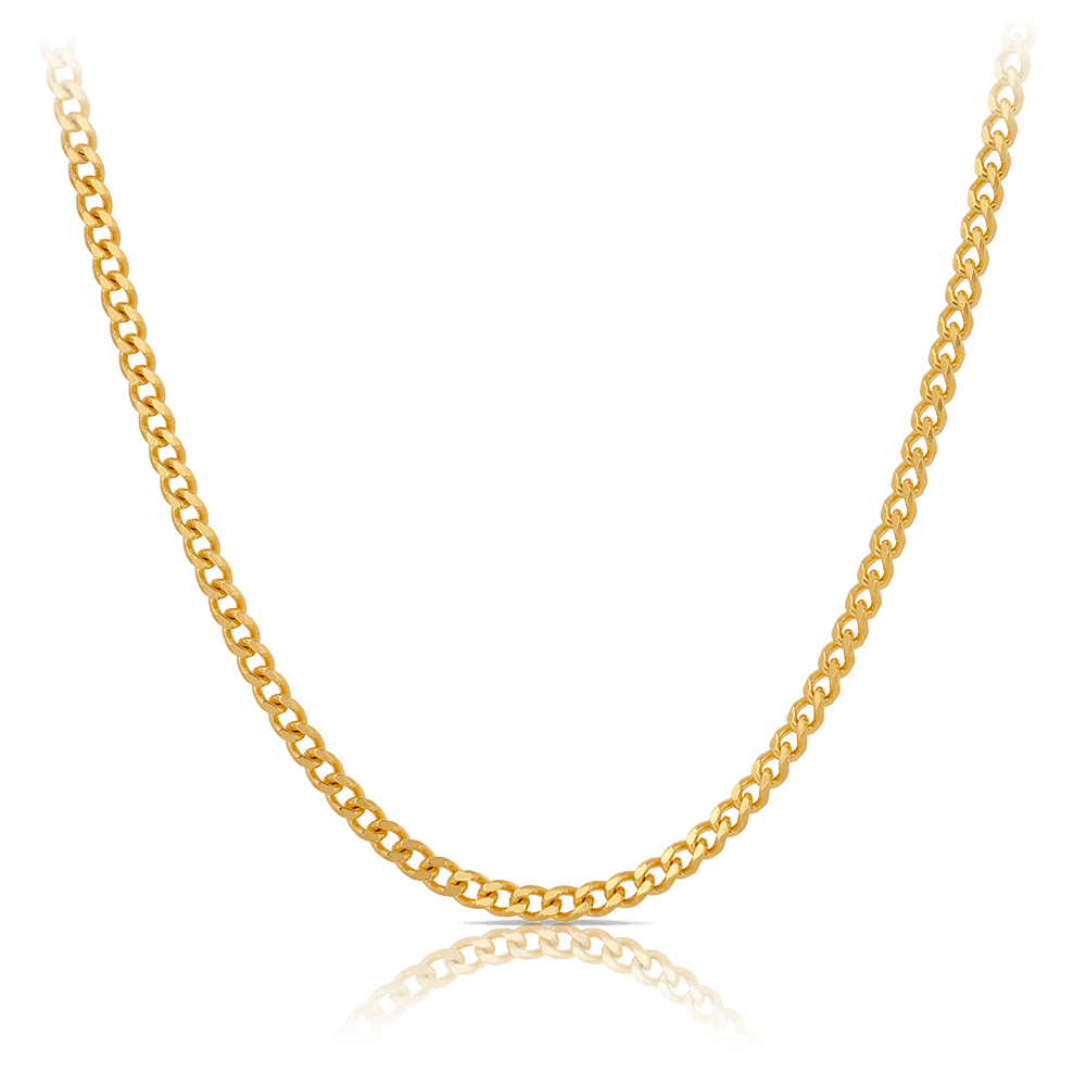 55cm Solid Curb Link Chain in 9ct Yellow Gold