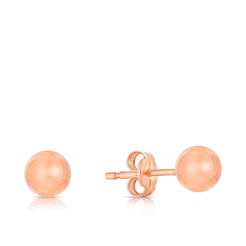 5mm Ball Stud Earrings in 9ct Rose Gold - Wallace Bishop
