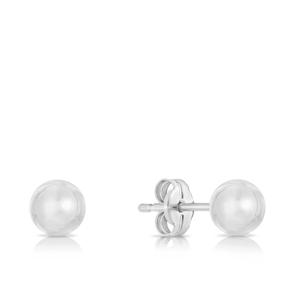 5mm Ball Stud Earrings in 9ct White Gold - Wallace Bishop