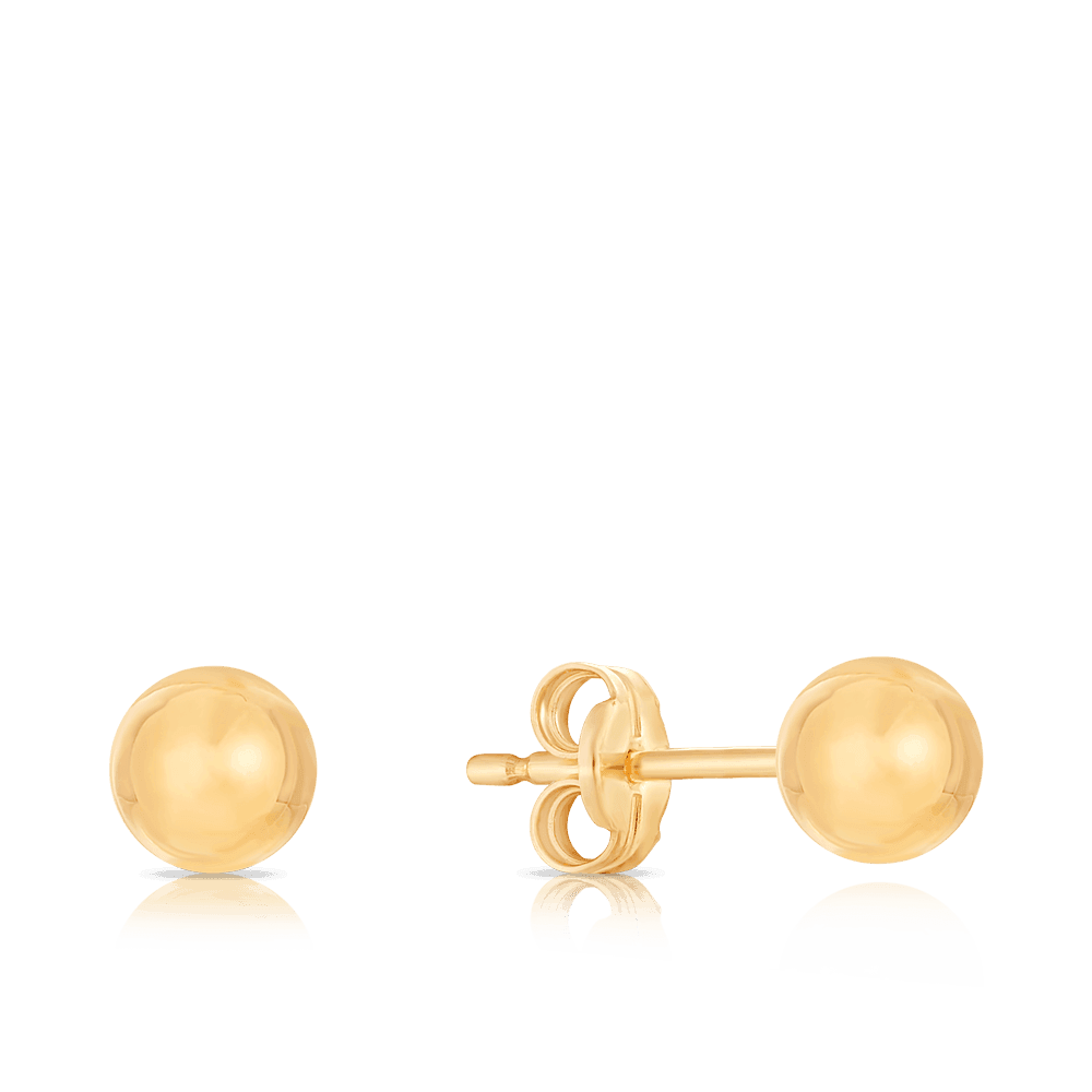 5mm Ball Studs in 9ct Yellow Gold - Wallace Bishop