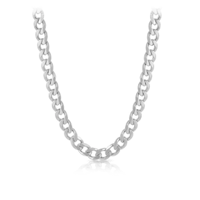 60cm Bevelled Curb Link Chain in Sterling Silver - Wallace Bishop