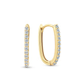 Cubic Zirconia Huggie Hoop Earrings in 9ct Yellow Gold