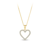 Cubic Zirconia Heart Pendant in 9ct Yellow Gold