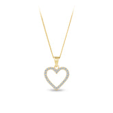 Cubic Zirconia Heart Pendant in 9ct Yellow Gold