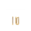 Paperclip Cubic Zirconia Huggie Earrings in 9ct Yellow Gold