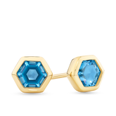 Cubic Zirconia Hexagon Stud Earrings in 9ct Yellow Gold