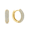 Cubic Zirconia Pave Huggie Earrings in 9ct Yellow Gold