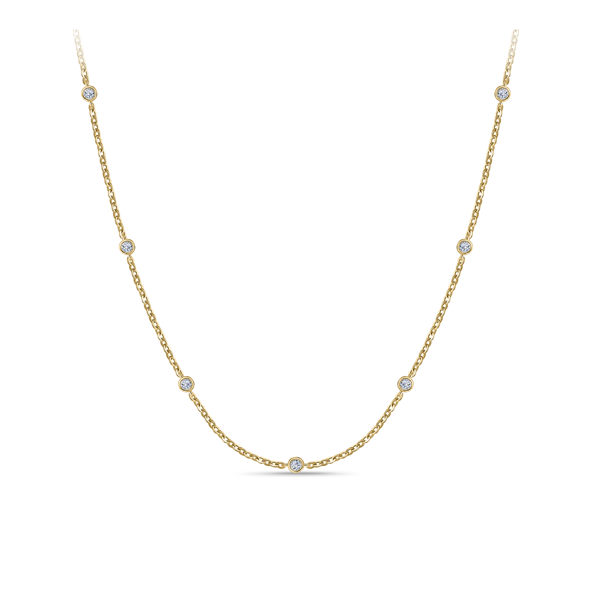 Cubic Zirconia Necklace in 9ct Yellow Gold