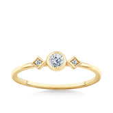 Cubic Zirconia Trilogy Dress Ring in 9ct Yellow Gold