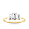 Cubic Zirconia Trilogy Ring in 9ct Yellow Gold