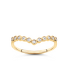 Cubic Zirconia Wishbone Ring in 9ct Yellow Gold