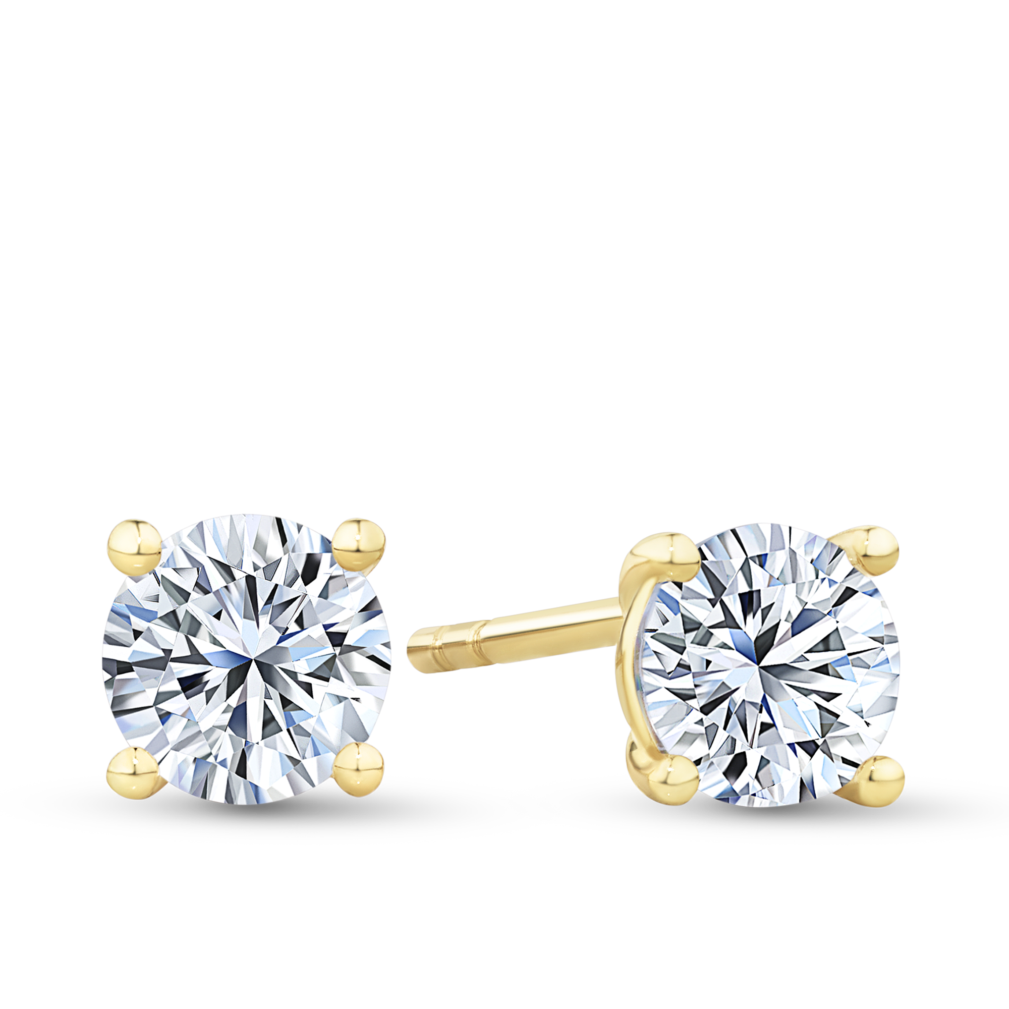 Cubic Zirconia Stud Earrings in 9ct Yellow Gold