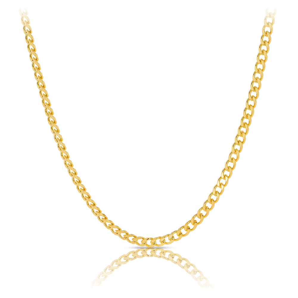 70cm Solid Curb Link Chain in 9ct Yellow Gold - Wallace Bishop