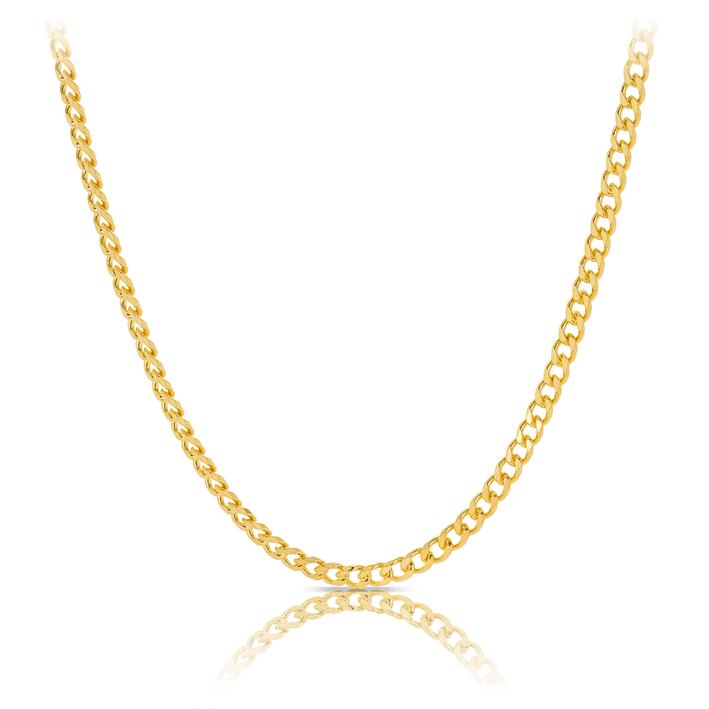 70cm Solid Curb Link Chain in 9ct Yellow Gold – Wallace Bishop