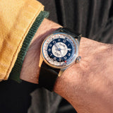 Oris Big Crown Pointer Date Bullseye 38mm watch worn on wrist, showcasing its vintage-inspired design and distinctive oversized crown