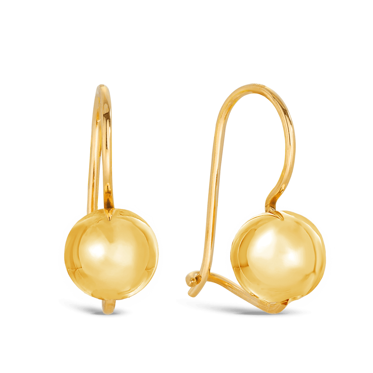 8mm Round Euroball Earrings in 9ct Yellow Gold - Wallace Bishop