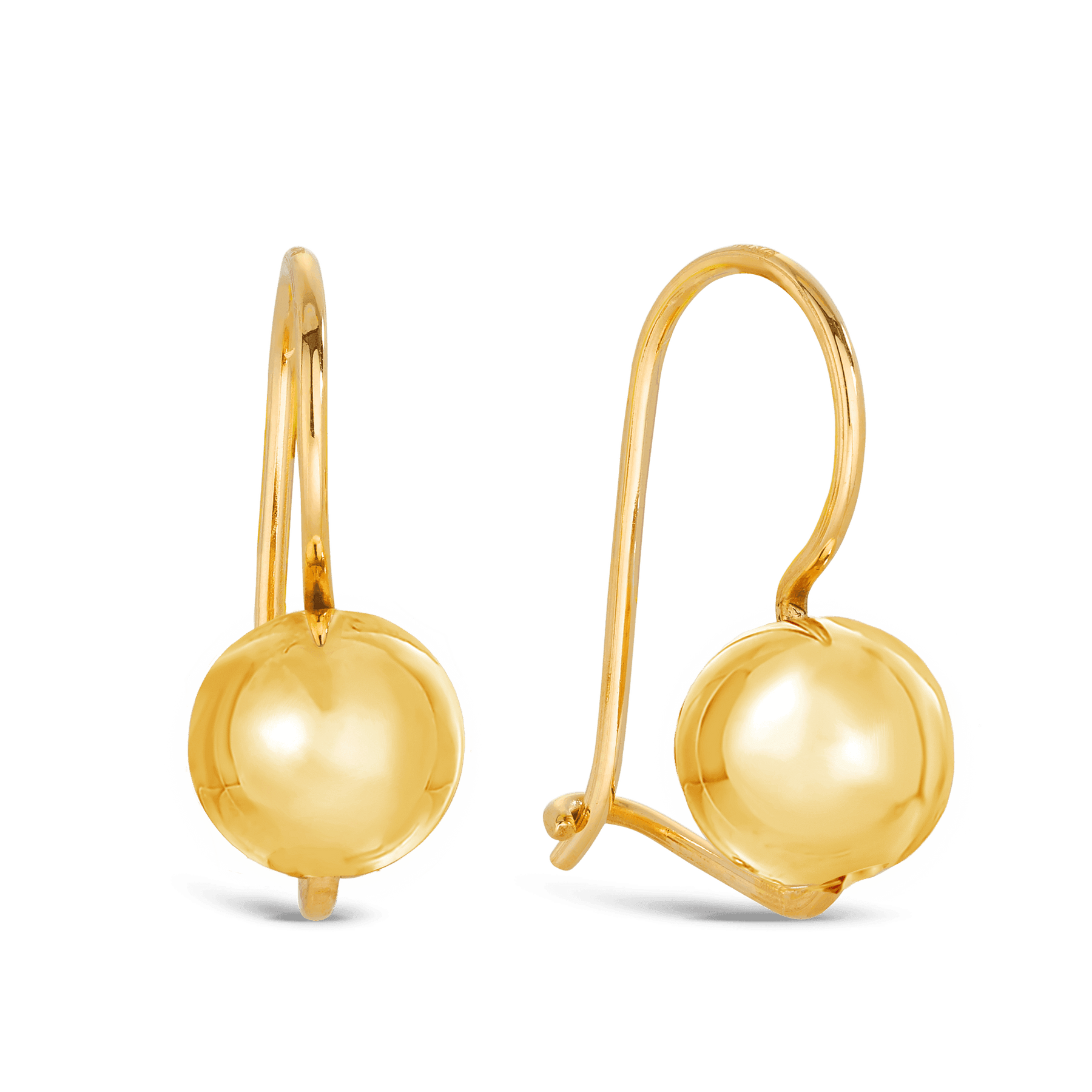8mm Round Euroball Earrings in 9ct Yellow Gold - Wallace Bishop