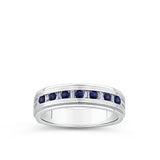Sapphire & Diamond Ring in 9ct White Gold