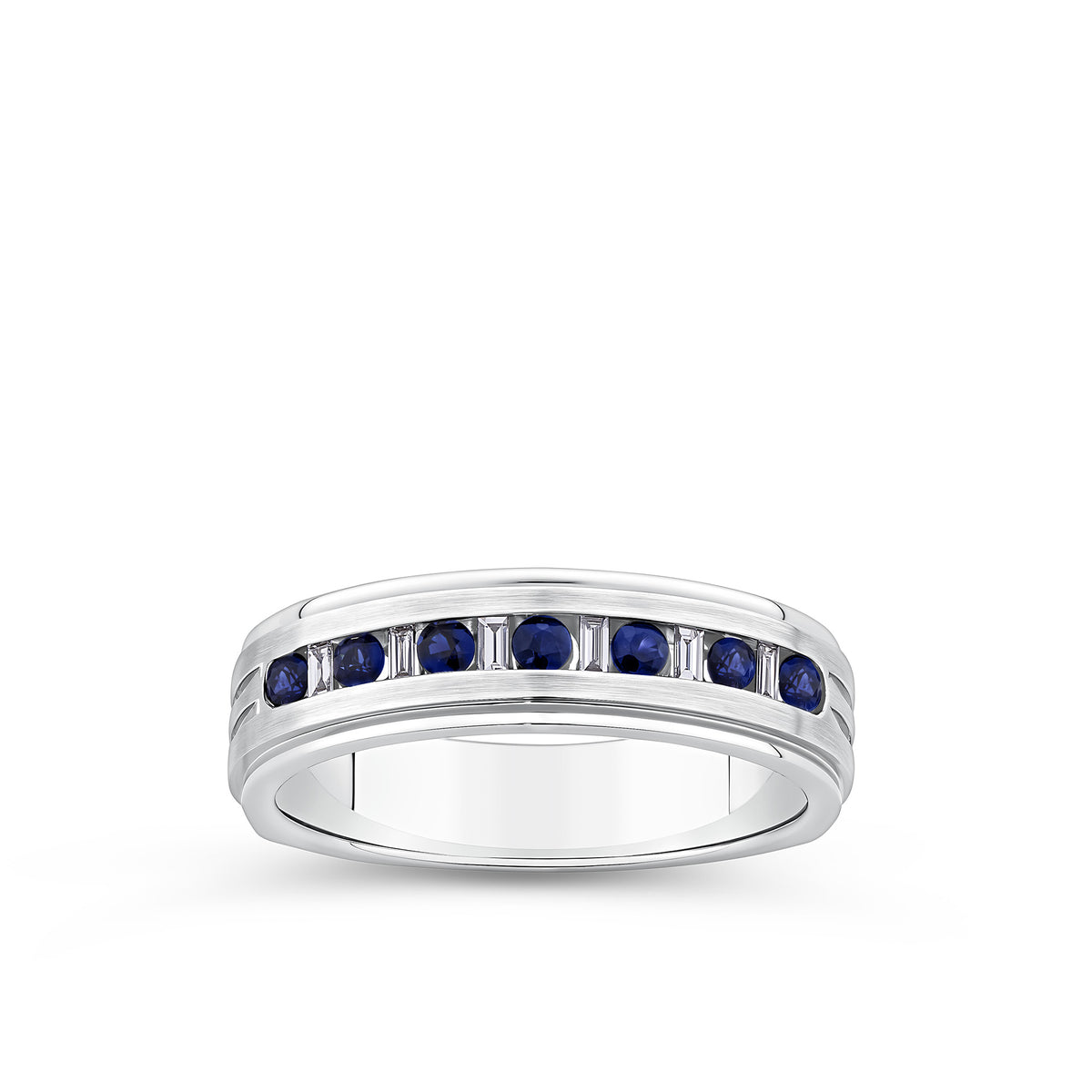 Sapphire & Diamond Ring in 9ct White Gold