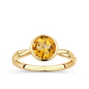 Round Citrine Twist Bezel Set Ring in 9ct Yellow Gold
