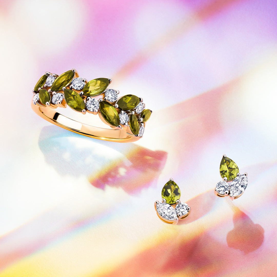 Petite Green Tourmaline Earrings in 9ct Yellow Gold
