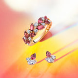 Petite Pink Tourmaline Earrings in 9ct Yellow Gold