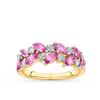 Pink Tourmaline & 0.30ct TW Diamond Ring in 9ct Yellow Gold