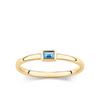 Blue Topaz Bezel Ring in 9ct Yellow Gold