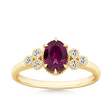 Rhodolite Garnet & 1.10ct TW Diamond Ringin 9ct Yellow Gold